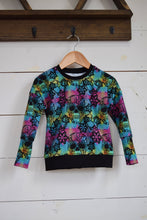 Load image into Gallery viewer, 1-3yr Lace Rainbow skulls Grow With Me Slouchy Dolman