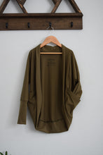 Load image into Gallery viewer, 9-12 Year Army Green Cocoon Cardigan