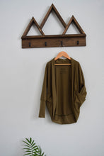 Load image into Gallery viewer, 9-12 Year Army Green Cocoon Cardigan