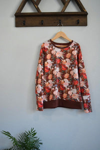 9-12 Grow With Me Floral Rust Slouchy Dolman