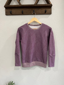 9-12 Year Purple Leaves Grow With Me Slouchy Dolman