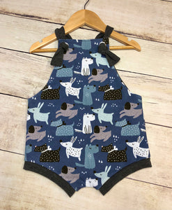 2T Snooty Pooches Knotted Overall Shorties