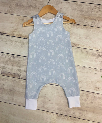 Grey Rainbow Harem Romper 3-6months