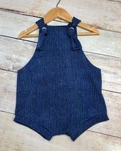 Load image into Gallery viewer, 2T Faux Denim Knotted Overall Shorties